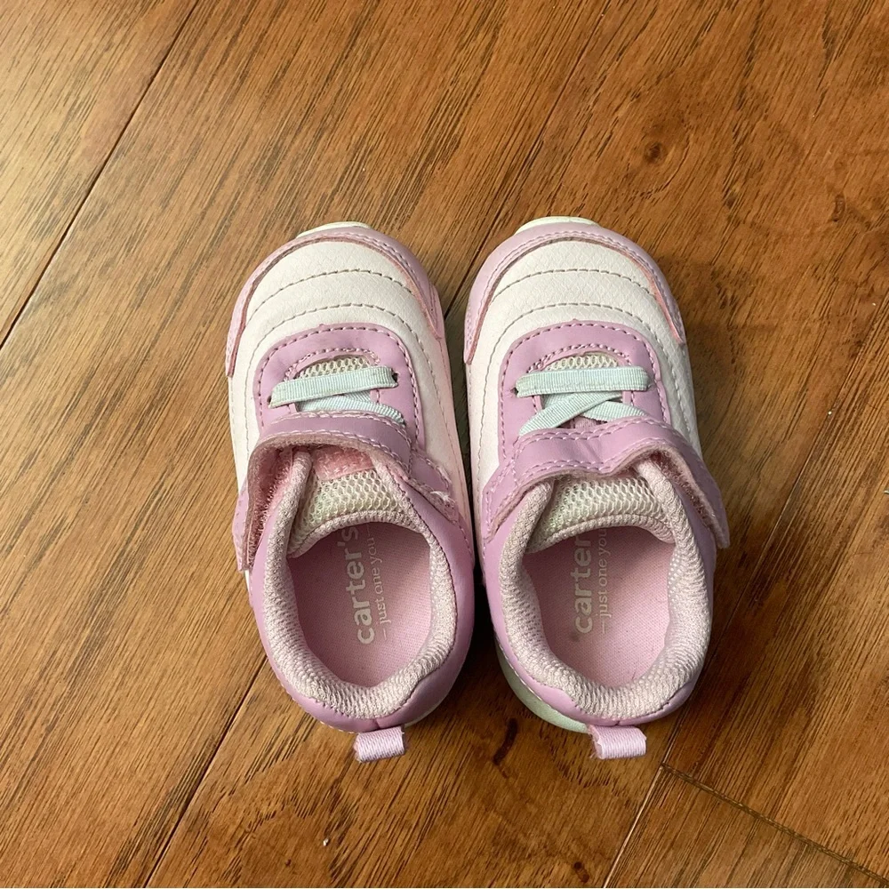Carter's Dark, Light Pink Baby Girl Sneakers Size 4 Walking Solid Sole